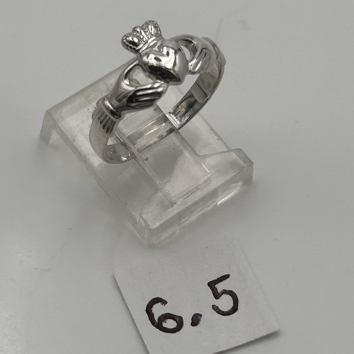 Vtg Solvar 925 Sterling Silver Celtic Irish Claddagh Ring Heart Wedding Band - Picture 12 of 24