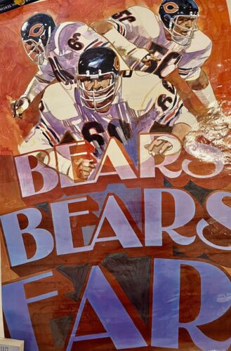 Chicago Bears VINTAGE 1973 Glossy 24x36 Poster Preowned Never Hung Great Shape - Picture 2 of 7