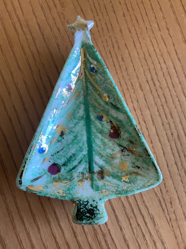 Evergreen Christmas Tree Shape Plate Dish Mid Century Modern