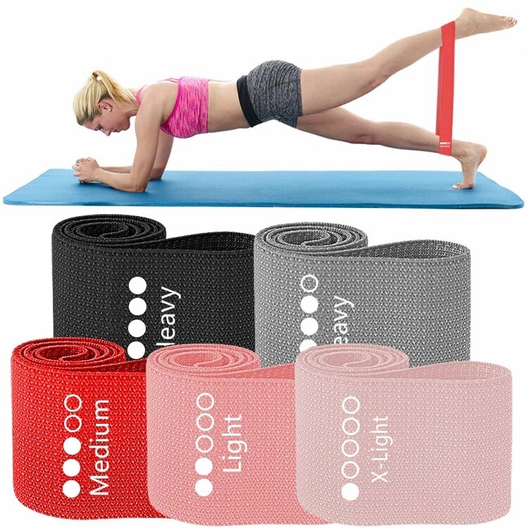 5 Set Fabric Booty Resistance Bands Non-Slip