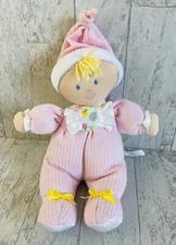 Kids Preferred Plush Doll Pink Floral Yellow Bows Blonde Hat Satin Feet 2015