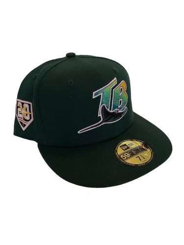 Hatclub 59Fifty New Era Tampa Bay Rays 20th Anniversary Green W/ Pink Brim 7 5/8