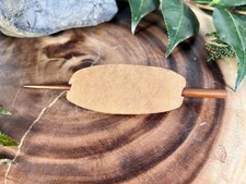 Vintage Style Leather Barrette Hair Slide Stick Pony Tail Holder Accessory Oval