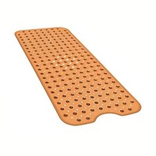 Bath and Shower Safety Mats 40 x 16 Inch Non-Slip and Extra Large, Bath Brown