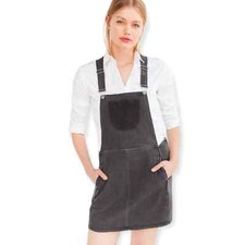 BDG Urban Outfitters Deconstructed Denim Overall Dress Medium Sleeveless Gray