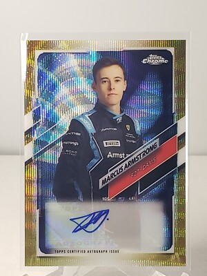 2021 Topps Chrome Formula 1 F1 Marcus Armstrong Gold Wave