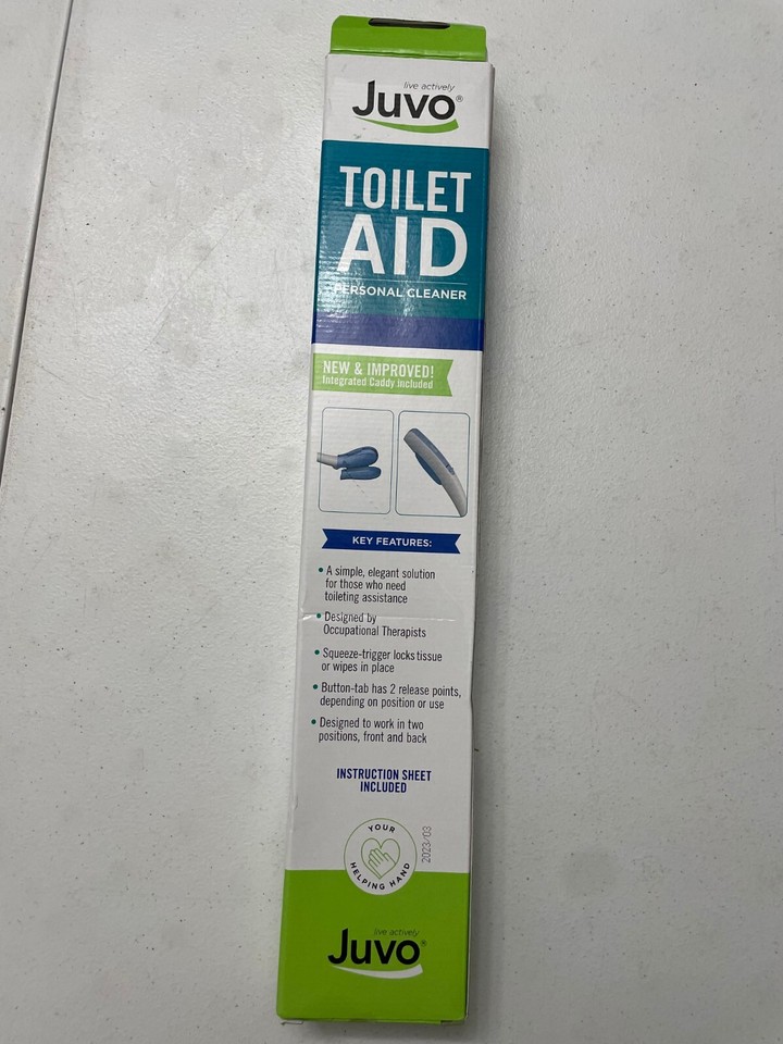 Juvo Toilet Aid Personal Cleaner Toileting Assistance w/ Hygienic Caddy