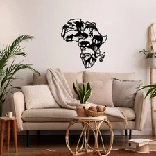 Africa Map Metal Wall Art, Metal Wall Decor, Home Decor Wall Art, Wall Hanging