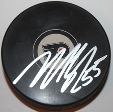 NICK SCHULTZ SIGNED PHILADELPHIA FLYERS HOCKEY PUCK W/CASE COA
