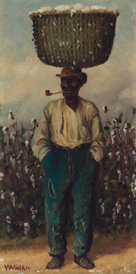 William Aiken Walker - Man Smoking Pipe with Basket on His Head (1912) - 17''x22''