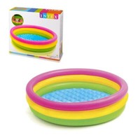 Intex 57412 Sunset Glow Baby Pool Planschbecken Aufblasbarer Boden 3-Ringe 114Cm