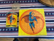 COMPLETE Vintage 1973 Superman Jigsaw Puzzle Can Canister - Quick Ship