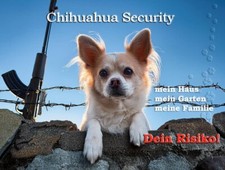 Warnschild Blechschild aus Aluminium - Motiv: Hund Chihuahua Security 