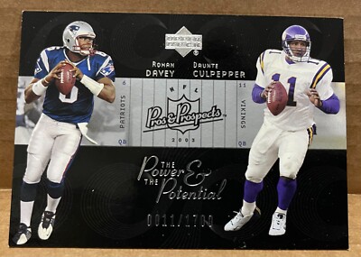 2003 Upper Deck Pros & Prospect Daunte Culpepper Rohan Davey RC 11/1700 Jsy #