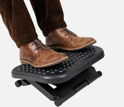 Mind Reader Adjustable Footrest Under Desk Tilt Ergonomic Black Textured