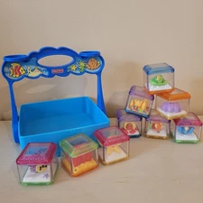 Fisher Price Ocean Peek A Blocks Set 2004 Sensory Fidget Fish Sea Case Octopus
