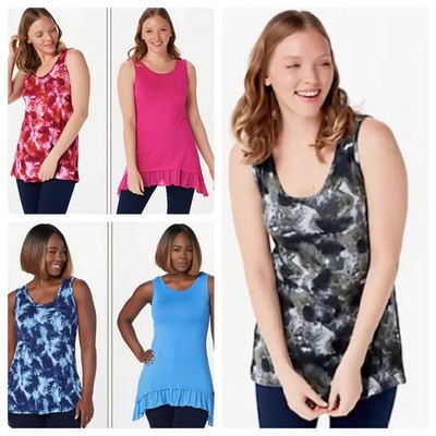 LOGO Layers by Lori Goldstein Set 2 Tie-Dye & Solid Tank Women's Tops