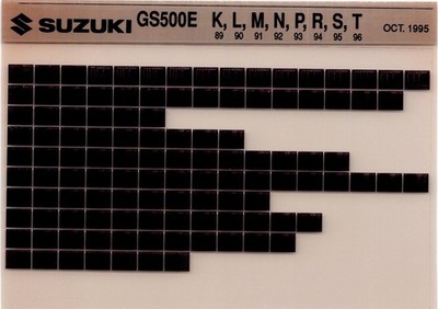 Suzuki GS500E K L M N P R S T 89 90 91 92 93 94 95 96 Parts Catalog Microfiche