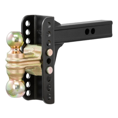 Curt 2'' Receiver Adjustable Towing Hitch Ball Mount w/ Dual Ball 14K 6'' Drop