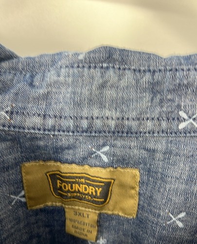 The foundry EUC men’s button down chambray shirt 3XL Tall Anchors - Picture 3 of 6