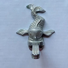 Vintage Hall Mack Koi Fish Towel Holder Silver Hardware Needs Ring for Towel 5"