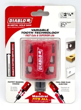 NEW Diablo DHS2250 Bi-Metal Hole Saw 2-1/4" ~ Free Shipping