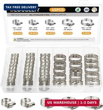 45PCS Hose Clamp Assortment Kit - Stainless Steel Hose Clamps with Worm Gear, Ad