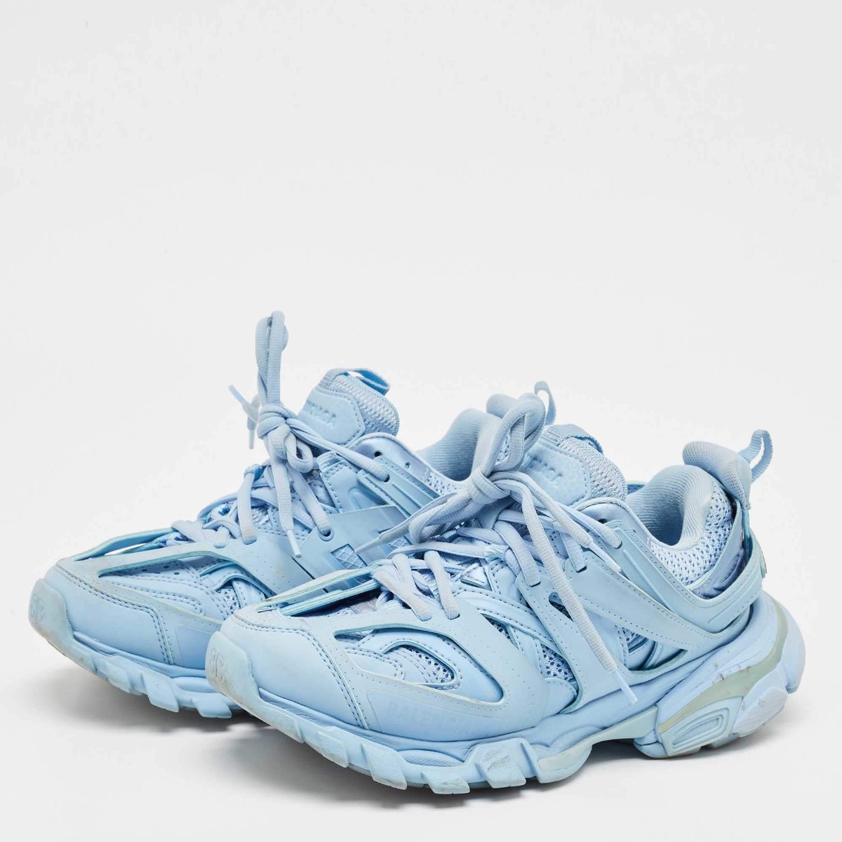 Balenciaga Blue Faux Leather Track Lace Up Sneakers Size 36 | eBay