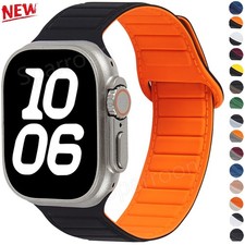 Für Apple Watch Ultra 3 2 Serie 11/10/9/8/7/6 46/45/44mm Silikon Magnet Armband