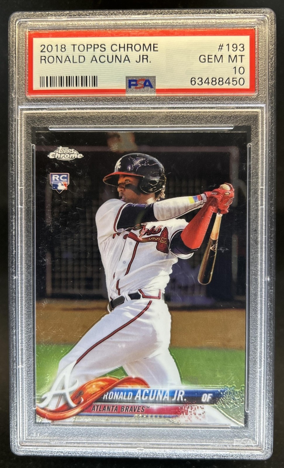 2018 Topps Chrome Ronald Acuna Jr. RC Rookie #193 Braves PSA 10 GEM MINT