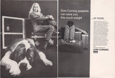Dow Corning Vintage 1969 Aerospace Sealants Magazine Print Ad