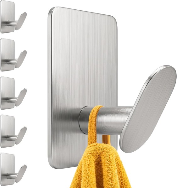 Handtuchhalter Ohne Bohren 6Er Set Klebehaken Edelstahl Silber 6 StüCk-image