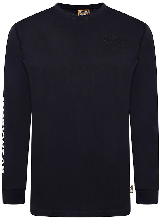 Jcb Workwear Banner Long Sleeve T-Shirt Navy Blue Size S