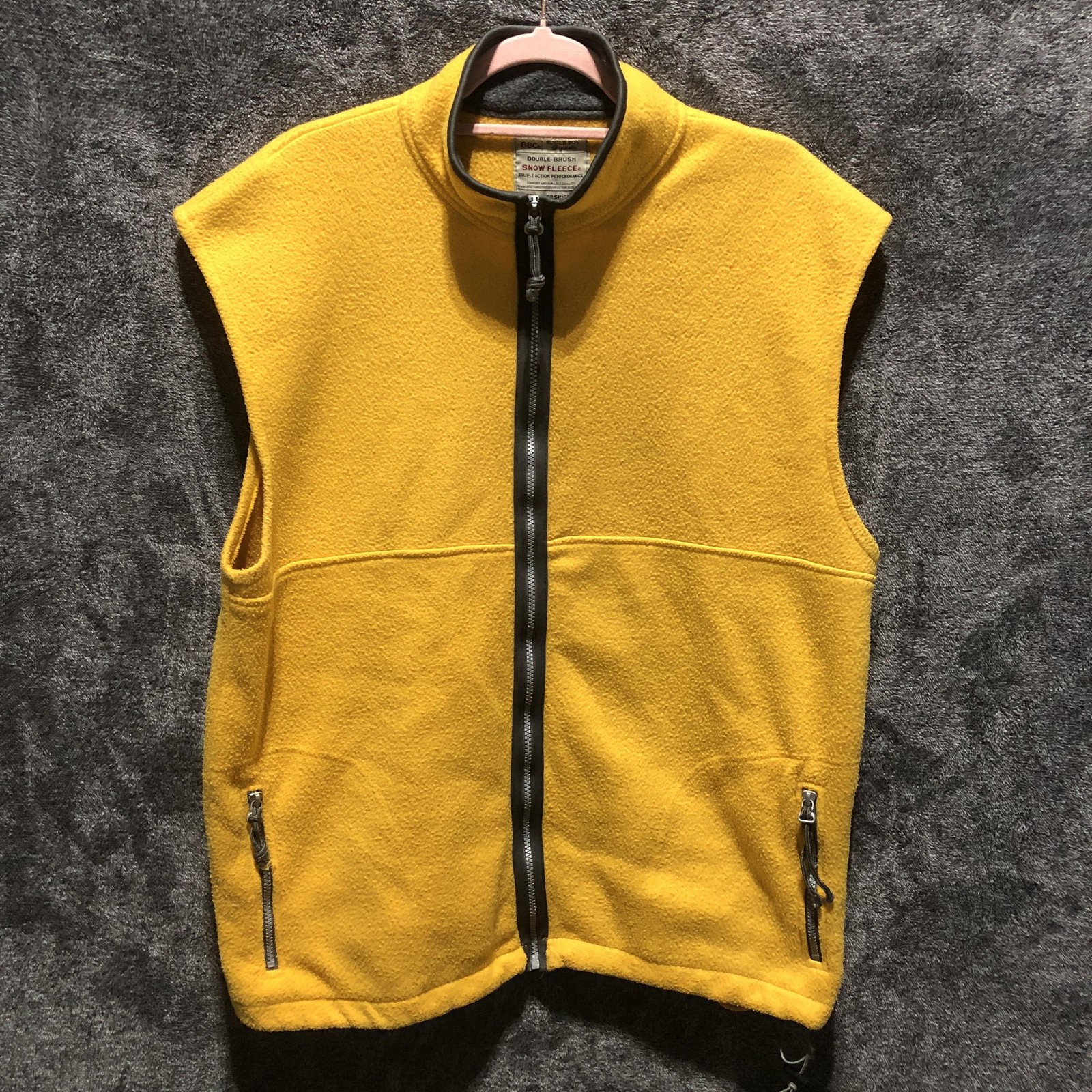 Bugle Boy Vest Boys XL Yellow Snow Fleece Full Zip Pockets Collared Polyester
