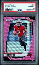 2024 Panini Prizm Football Bucky Irving Pink Wave Prizm RC #316 PSA 10
