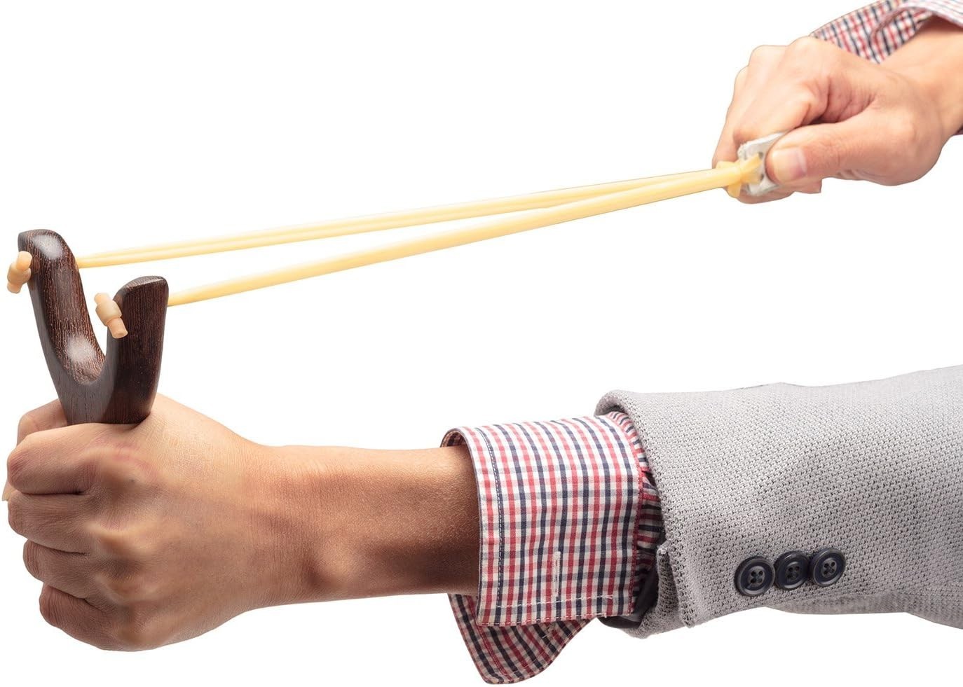 Sturdy Slingshot Toy with Nonslip Handle and Spare Rubber Band - For Outdoor Fun