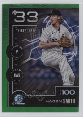 2025 Bowman Scouts Top 100 Chrome Green Refractor 70/99 Hagen Smith #BTP-33 0e23