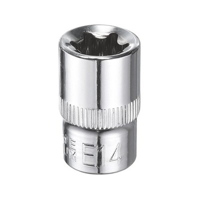 E-Torx Socket 3/8'' Drive E14 Star Socket 1.1'' Length 6 Point Spline Sleeve