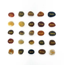 25PCS Engraved Inspirational Stones Encouragement Rocks Praying and Decoration