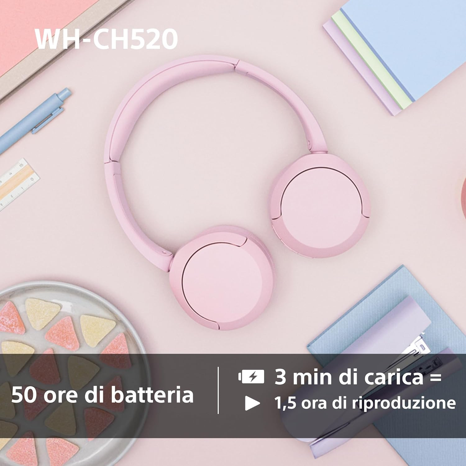 WH-CH520 | Cuffie Wireless, Connessione Multipoint, Con Microfono, Fino a 50 Ore foto 6