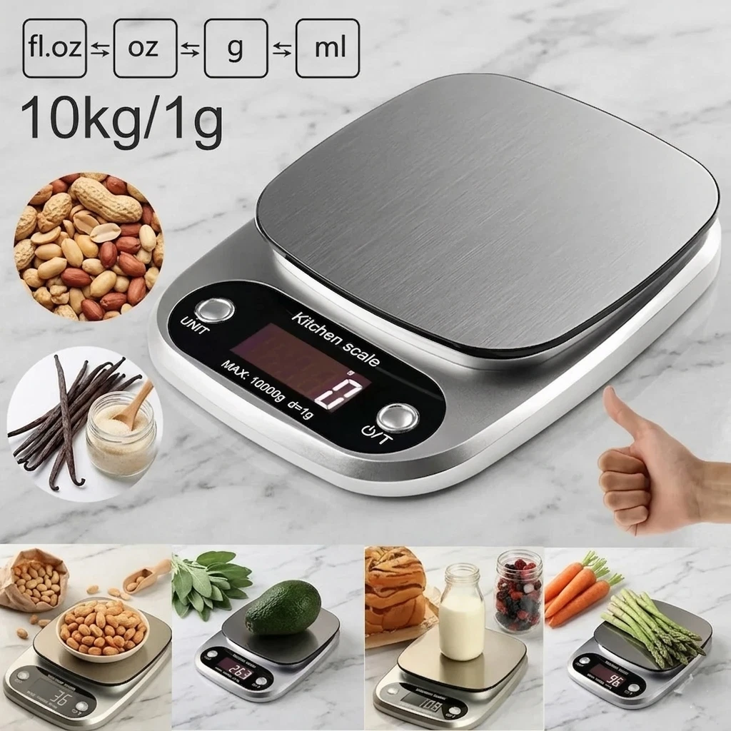 Digital Kitchen Food Scale for Cooking & Baking, 22lbs Capacity (10kg x 1g)
Opens in a new window or