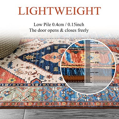 Boho Maschinenwaschbare Teppiche - 5x7 Vorleger für Wohnzimmer Rutschfest Orientalisch - Bild 3 von 7