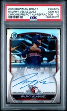 2023 Bowman Draft Chrome Auto Refractor #CDA-RV Ralphy Velazquez 1st /499 PSA 10