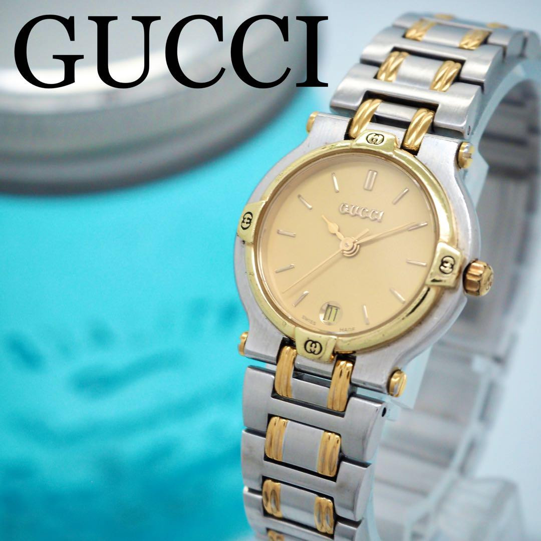 604 Gucci Watch Combination Women'S 9000L Gold Date
