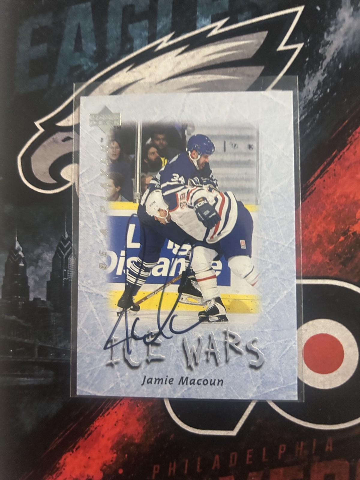 1995-96 Upper Deck Be a Player Jamie Macoun Autograph Auto Ice Wars Maple Leafs