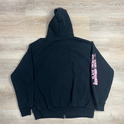 Cactus Jack Travis Scott Fragment Sunrise Zip Up Hoodie Black Pink