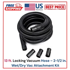 13 ft. Locking Vacuum Hose – 2-1/2 in. Wet/Dry Vac Attachment Kit