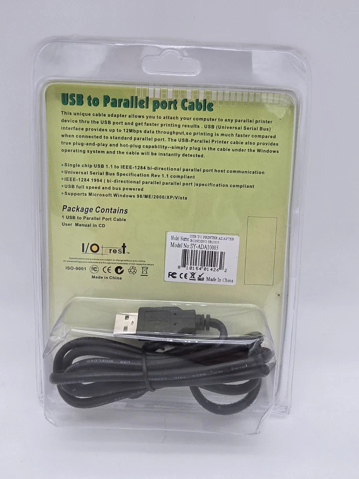 USB port to Parallel Port Cable Printer Scanner Printer Server Full Speed 25pin - Image 3 of 4