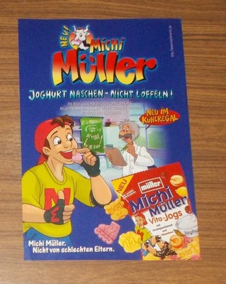 Seltene Werbung MICHI MÜLLER Vita-Jogs - Joghurt naschen - nicht löffeln 1998