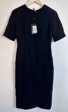 Stunning Giorgio Armani Ladies Dress Black Size38/UK6 100%Mulberry Silk New